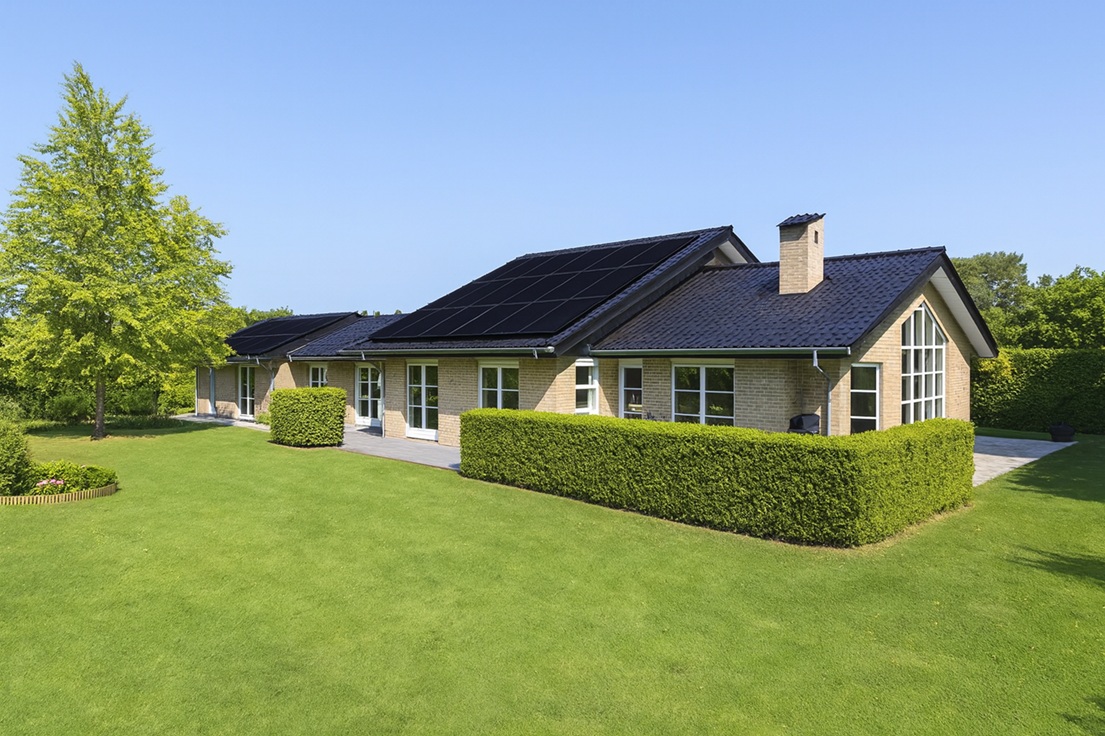 Solar panels on roof